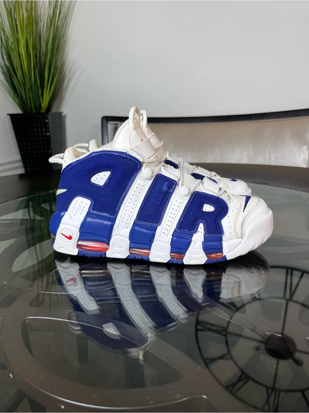 Nike Air More Uptempo Knicks 33 Blue White Mens Sz 9.5